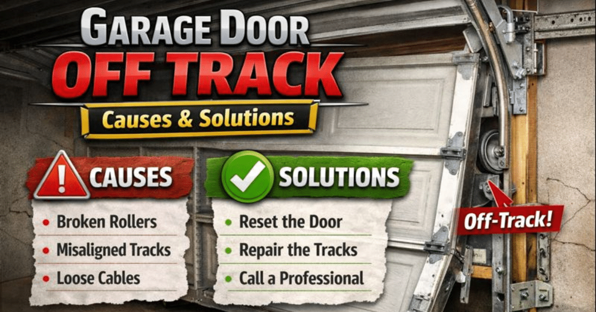 Garage Door Off Track – Causes & Solutions